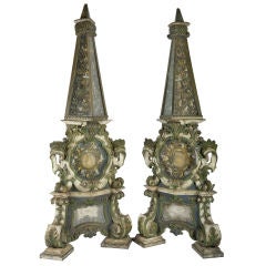 Pair Bohemian Altar Pyramides