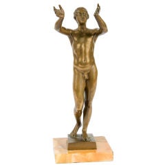 Bronze Figure on Marble Base.