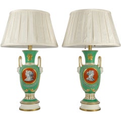 Pair Vieux Paris Table Lamps