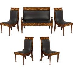Antique 5 Piece Neoclassic Style Parlour Suite