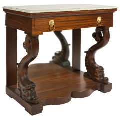 Antique Marble Top Console Table