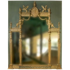 Vintage Large scale George III style overmantle mirror