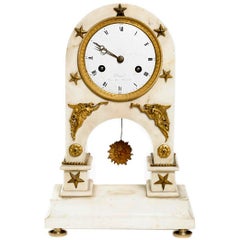 Directoire Period Carrara Marble Clock