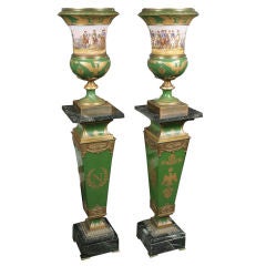 Pair of Important Napoleonic revival 'Sèvres style' Urns