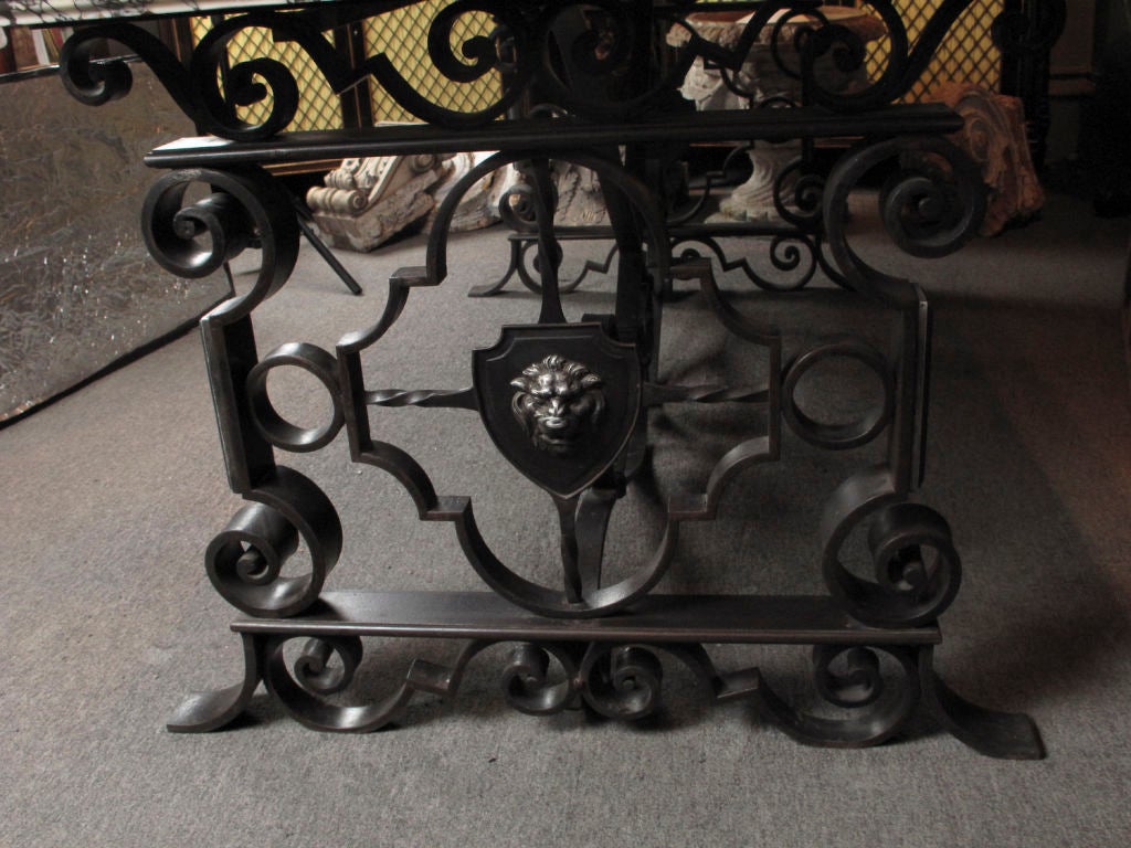 Important Wrought Iron Table in the Manner of Poillerat