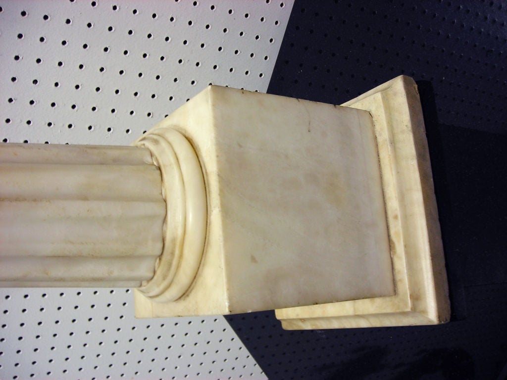 Pair of Large White Alabaster Columns
