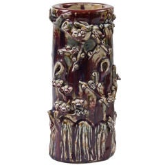 Qing Dynasty Glazed Ceramic Brush Pot