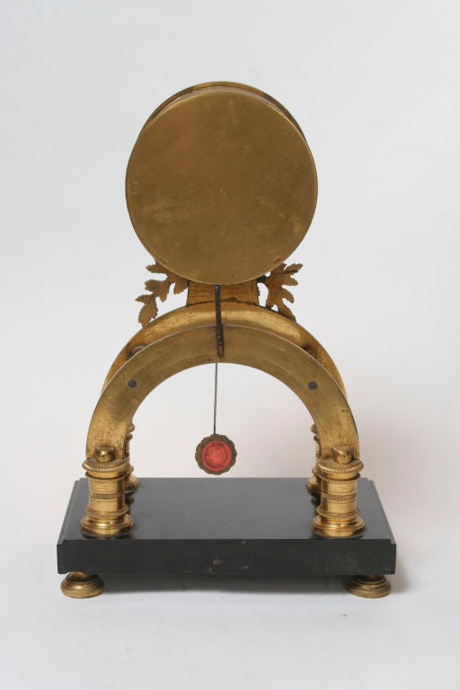 Rare Louis XVI Period Enamel and Gilt Bronze Clock For Sale 1