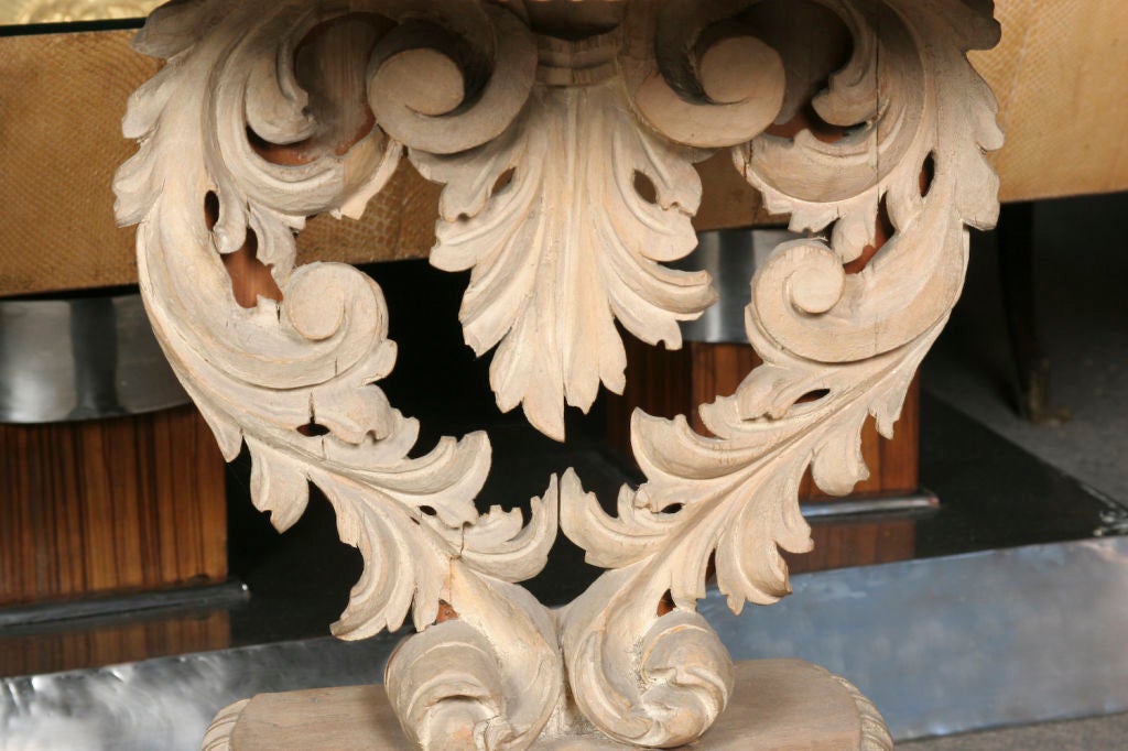 20th Century Diminutive Pair of Baroque Style Carved Wood Consoles For Sale