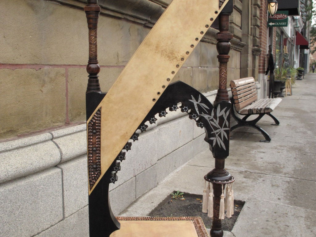Carlo Bugatti Walnut High Back Mosque Chair 1