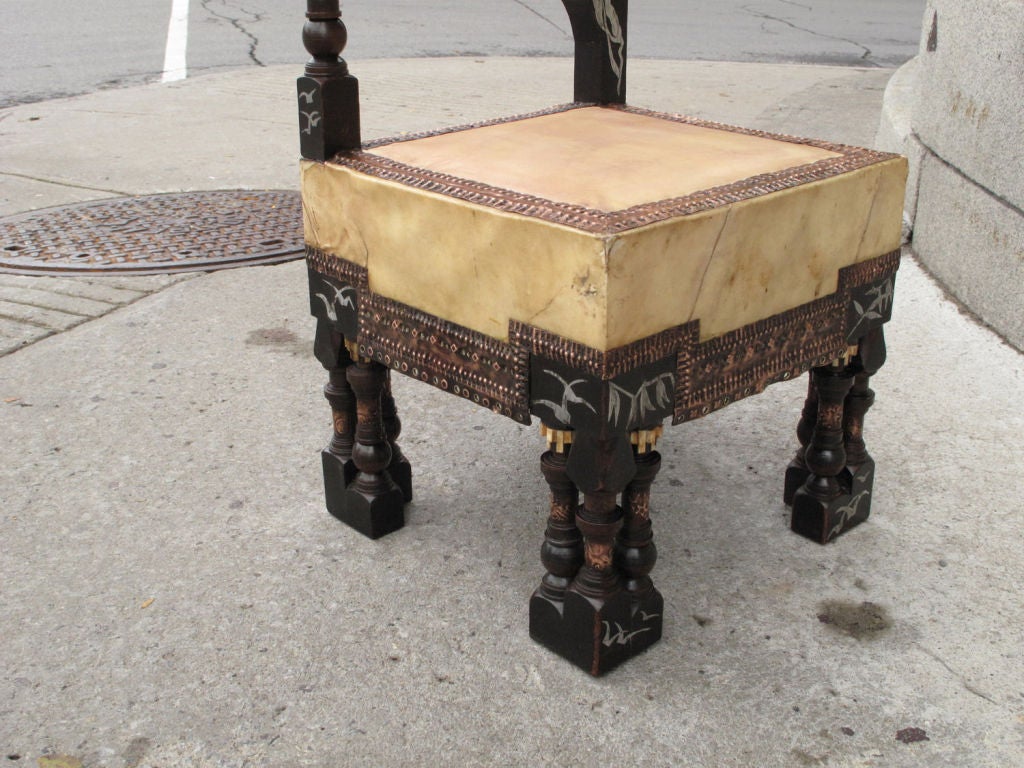 Carlo Bugatti Walnut High Back Mosque Chair 3