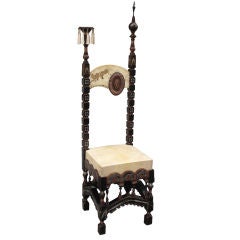 Carlo Bugatti Walnut High Back Mosque Chair