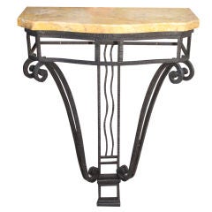 Art Deco Iron Console with Marble Top 11