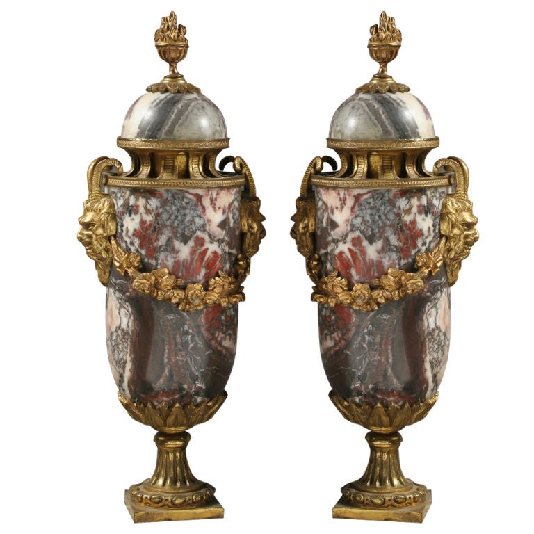Pair of Louis XVI Style Cassolettes For Sale