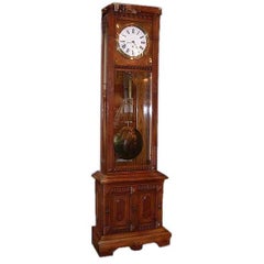 Antique American Eastlake Oak Regulator Clock by Gilbert