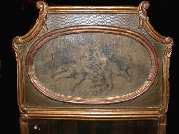 Louis XV  Provincial Trumeau Mirror