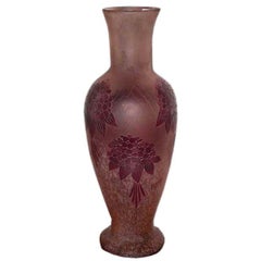 Vase en verre camée Art nouveau français:: signé Legras