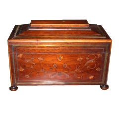 Antique Mahogany Tea Box , Adapted to Stationary Box