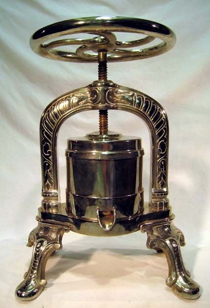French embossed nickel plated cast iron duck press, the feet pierced for screws.