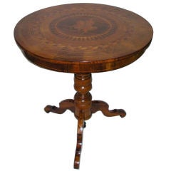 Walnut, Rosewood and Marquetry Round Occasional Table