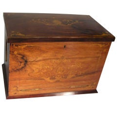 Antique Victorian Rosewood and Marquetry  Stationary Box