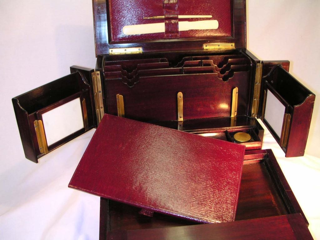 Victorian Rosewood and Marquetry  Stationary Box
