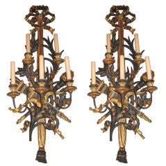 Pair of Louis XVI Style 5 Light  Wall Sconces