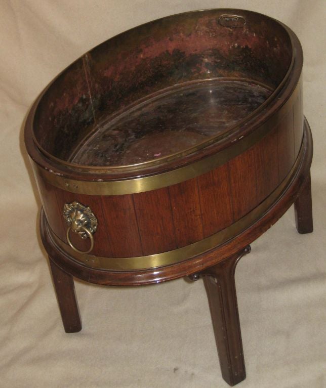 Georgian Style Oval Mahogany  Wine Cooler
