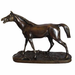 Bronze Figure of an Arab Horse Signed by Pierre Jules Mêne