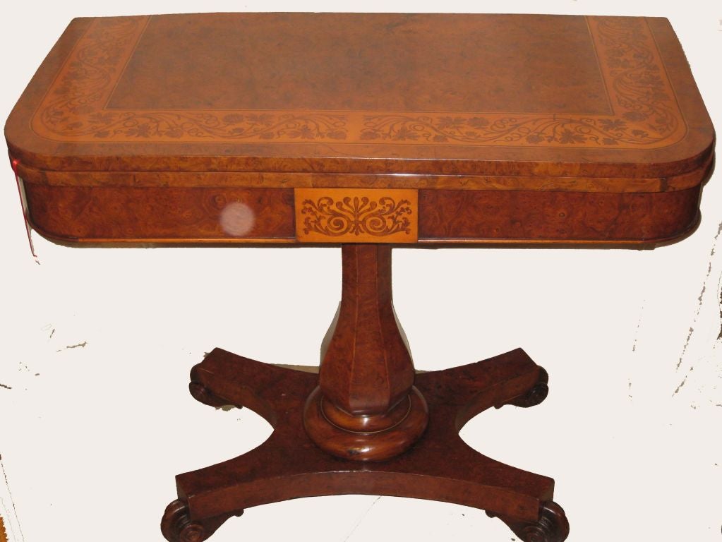 William IV  Walnut and Marquetry Games Table