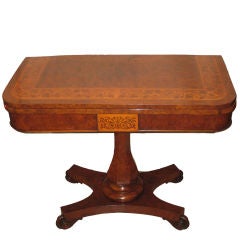 William IV  Walnut and Marquetry Games Table