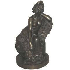 Antique Bronze Statue, Allegory of  Comedy, by Leharivel-Durocher