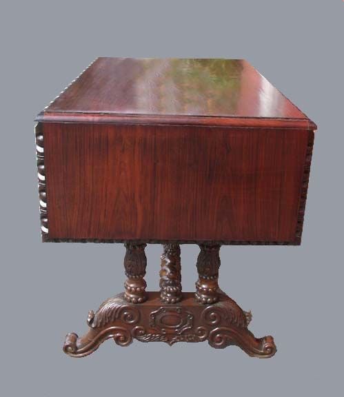 French Napoleon III Mahogany Sofa Table For Sale