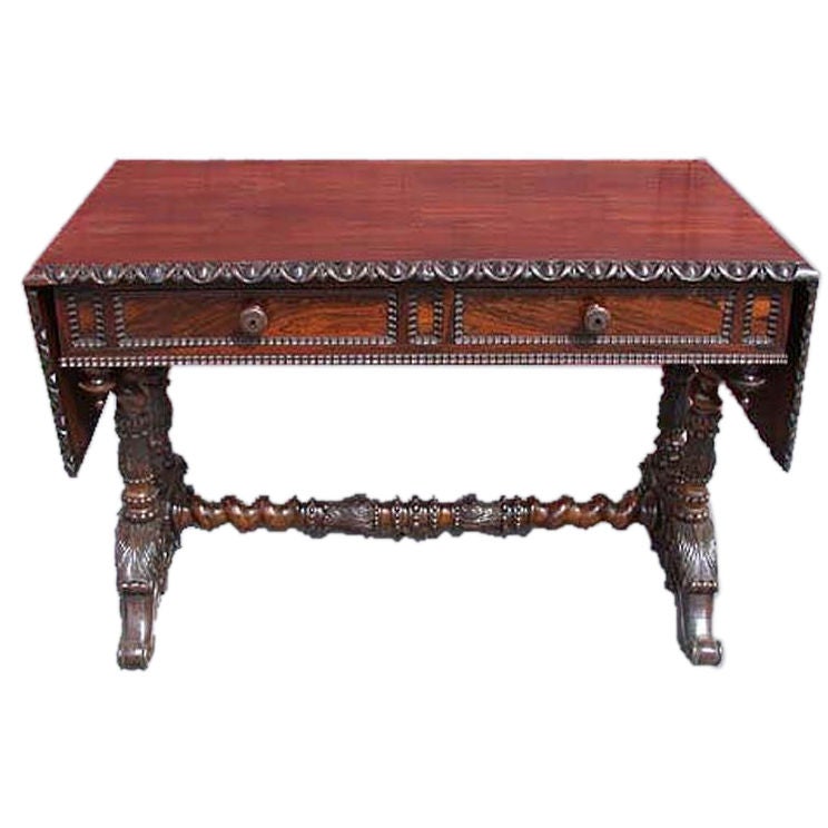 Napoleon III Mahogany Sofa Table For Sale