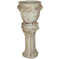 Pair of Weller Ivory Planters on Stand 3