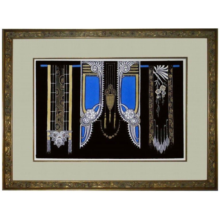 Framed Art Deco Print For Sale