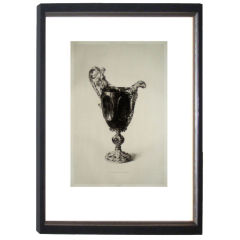 Chic French Etching Of Objet From The Louvre