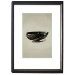 Chic French Etching Of Objet From The Louvre