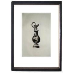 CHIC FRENCH ETCHING OF OBJET FROM THE LOUVRE