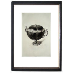 Chic French Etching Of Objet From The Louvre