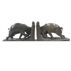 Antique "Elephant Bookends" by Charles Robert Knight
