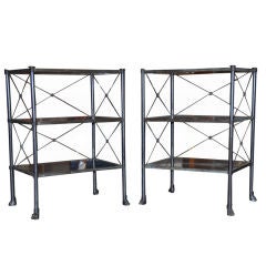 Pair of Neoclassical Metal Etageres