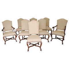 Set of Carved Venetian Style horsehoof Dining Chairs