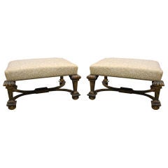 Pair of Giltwood Ottomans