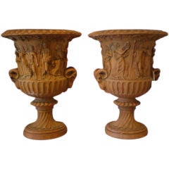 Pair of Terracotta Neoclassical Style Urns