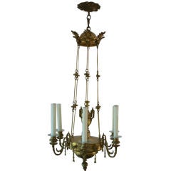 French Gilt-bronze Hanging Lamp