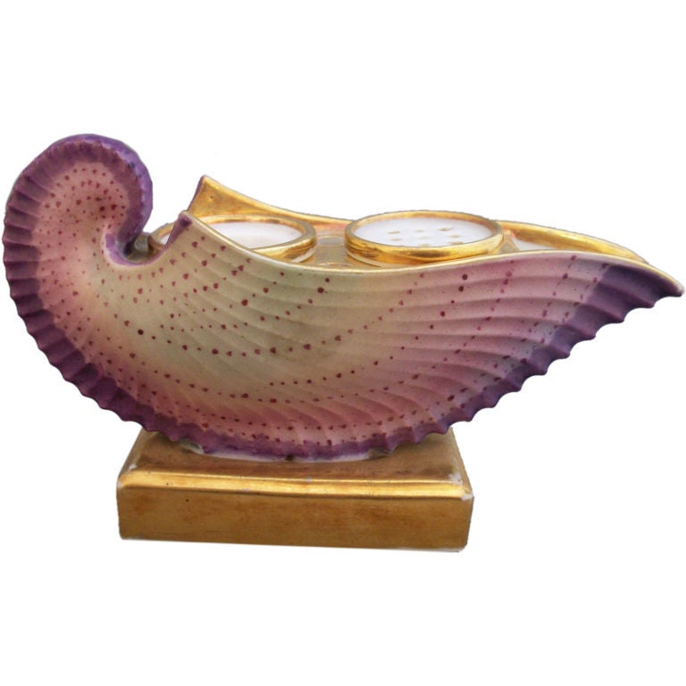 Beautiful Nautilus Shell Ink Pot