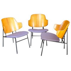 Suite of Ib Kofod Larsen Arm Chairs