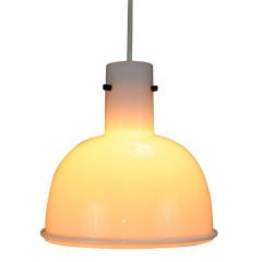 Vintage Lightolier bell white glass ceiling light