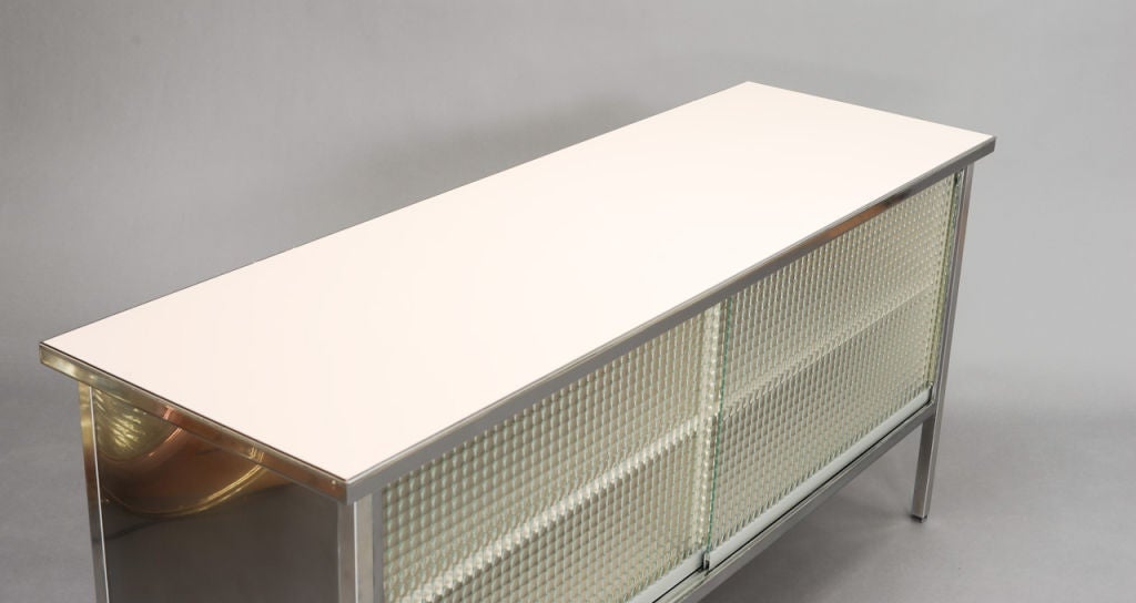 American Polished Steel Credenza by Steelcase For Sale
